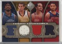 Corey Brewer, Brandan Wright, Joakim Noah, Acie Law IV #/50