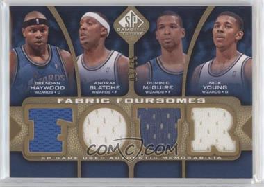 2009-10 SP Game Used - Fabric Foursomes - Level 3 #F4-HBYM - Brendan Haywood, Andray Blatche, Dominic McGuire, Nick Young /35