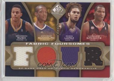 2009-10 SP Game Used - Fabric Foursomes - Level 3 #F4-RRLS - Brandon Rush, Anthony Randolph, Robin Lopez, Marreese Speights /35 [Noted]