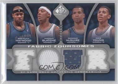 2009-10 SP Game Used - Fabric Foursomes #F4-HBYM - Brendan Haywood, Andray Blatche, Dominic McGuire, Nick Young /199