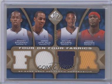 2009-10 SP Game Used - Four on Four Fabrics - Level 1 #_SASBTRGH - Jamaal Tinsley, Brandon Rush, Danny Granger, Roy Hibbert, Rodney Stuckey, Arron Afflalo, Walter Sharpe, Kwame Brown /65