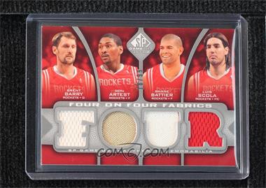 2009-10 SP Game Used - Four on Four Fabrics #_BABSHGFD - Ron Artest, Luis Scola, George Hill, Manu Ginobili, Michael Finley, Tim Duncan, Shane Battier, Brent Barry /99