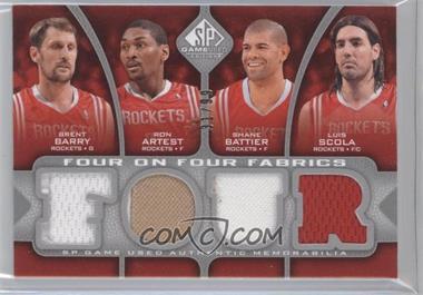 2009-10 SP Game Used - Four on Four Fabrics #_BABSHGFD - Ron Artest, Luis Scola, George Hill, Manu Ginobili, Michael Finley, Tim Duncan, Shane Battier, Brent Barry /99