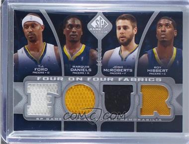 2009-10 SP Game Used - Four on Four Fabrics #_FDMHRABV - T.J. Ford, Marquis Daniels, Josh McRoberts, Roy Hibbert, Luke Ridnour, Joe Alexander, Keith Bogans, Charlie Villanueva /99