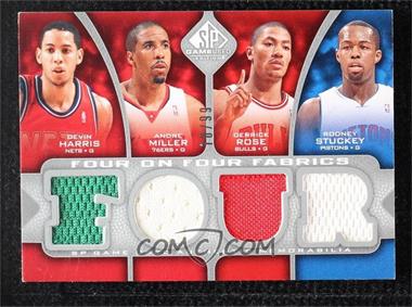2009-10 SP Game Used - Four on Four Fabrics #_HMRSFBNA - Devin Harris, Andre Miller, Derrick Rose, Rodney Stuckey, T.J. Ford, Mike Bibby, Jameer Nelson, Gilbert Arenas /99 [EX to NM]