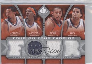 2009-10 SP Game Used - Four on Four Fabrics #_HWDMJCYM - Juwan Howard, Gerald Wallace, Boris Diaw, Mike James, Nick Young, Sean May, Javaris Crittenton, JaVale McGee /99