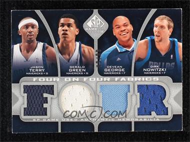 2009-10 SP Game Used - Four on Four Fabrics #FF-DALMEM - Jason Terry, Gerald Green, Devean George, Dirk Nowitzki, Mike Conley, O.J. Mayo, Rudy Gay, Darius Miles /99 [Noted]