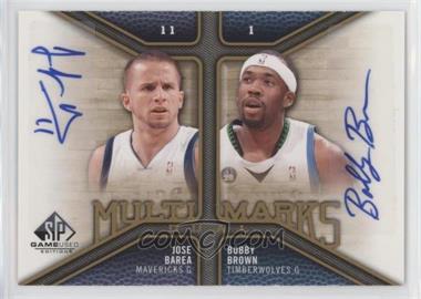 2009-10 SP Game Used - Multi Marks Dual Autographs #MD-BJ - J.J. Barea, Bobby Brown [Good to VG‑EX]