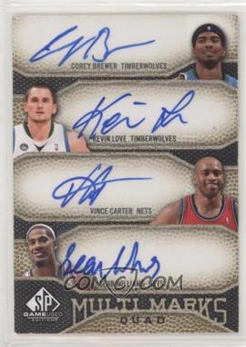 2009-10 SP Game Used - Multi Marks Quad Autographs #MQ-CBWL - Corey Brewer, Kevin Love, Vince Carter, Sean Williams /50