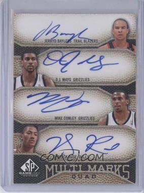 2009-10 SP Game Used - Multi Marks Quad Autographs #MQ-CMRB - Jerryd Bayless, O.J. Mayo, Mike Conley, Derrick Rose /50