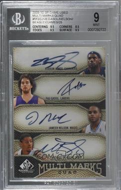 2009-10 SP Game Used - Multi Marks Quad Autographs #MQ-GJNB - LeBron James, Pau Gasol, Jameer Nelson, Michael Beasley /25 [BGS 9 MINT]