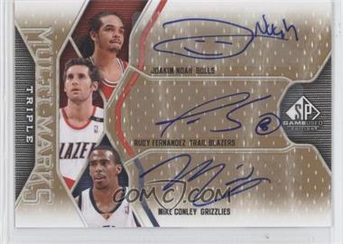 2009-10 SP Game Used - Multi Marks Triple Autographs #MT-FNC - Joakim Noah, Rudy Fernandez, Mike Conley /100