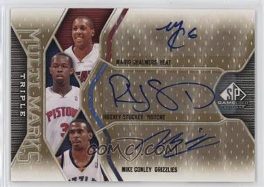 2009-10 SP Game Used - Multi Marks Triple Autographs #MT-SCC - Rodney Stuckey, Mike Conley, Mario Chalmers /75