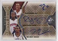 Rodney Stuckey, Mike Conley, Mario Chalmers [EX to NM] #/75