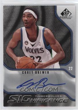 2009-10 SP Game Used - Significance Autographs #S-BC - Corey Brewer