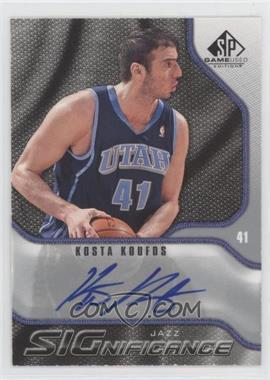 2009-10 SP Game Used - Significance Autographs #S-KK - Kosta Koufos [Good to VG‑EX]