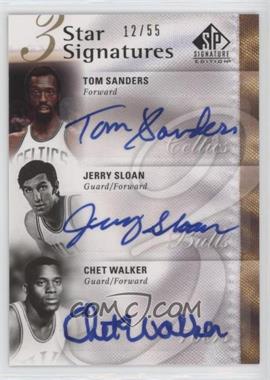 2009-10 SP Signature Edition - 3 Star Signatures #3S-SWS - Tom Sanders, Jerry Sloan, Chet Walker /55