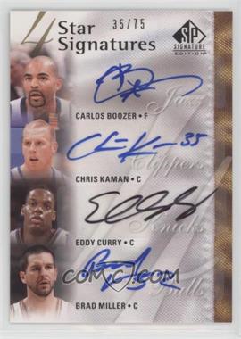 2009-10 SP Signature Edition - 4 Star Signatures #4S-CMBK - Carlos Boozer, Chris Kaman, Eddy Curry, Brad Miller /75