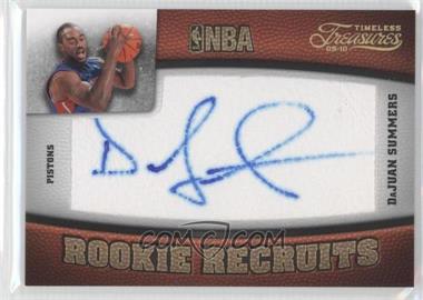 2009-10 Timeless Treasures - [Base] - Gold #130 - Rookie Recruits - DaJuan Summers /10 [Noted]