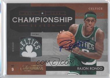 2009-10 Timeless Treasures - Championship Season Materials - Laundry Tag Team Logo Signatures #2 - Rajon Rondo /1