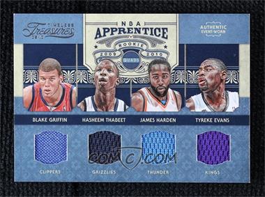 2009-10 Timeless Treasures - NBA Apprentice Quad Materials #1 - Blake Griffin, Hasheem Thabeet, James Harden, Tyreke Evans /100
