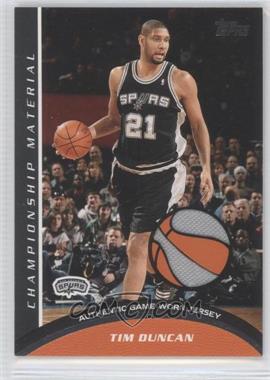 2009-10 Topps - Championship Material #CM-TD - Tim Duncan