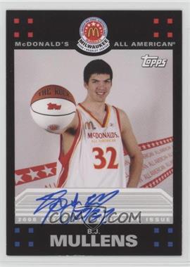 2009-10 Topps - McDonald's All-American Game-Day Autographs #BJM - B.J. Mullens [Noted]