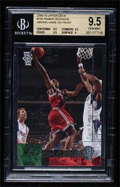 2009-10 Upper Deck - [Base] - Wrong Name on Front #105 - Ramon Sessions [BGS 9.5 GEM MINT]