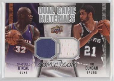 2009-10 Upper Deck - Dual Game Materials #DG-DO - Tim Duncan, Shaquille O'Neal