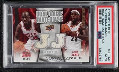 2009-10 Upper Deck - Dual Game Materials #DG-ML - Michael Jordan, LeBron James [PSA 9 MINT]