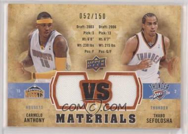 2009-10 Upper Deck - VS Dual Materials - Bronze #VS-AS - Thabo Sefolosha, Carmelo Anthony /150