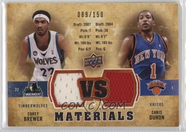 2009-10 Upper Deck - VS Dual Materials - Bronze #VS-DB - Chris Duhon, Corey Brewer /150