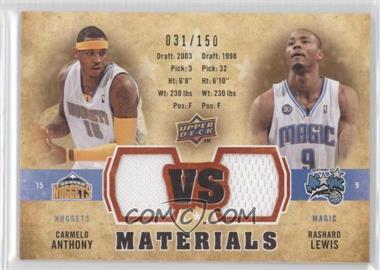 2009-10 Upper Deck - VS Dual Materials - Bronze #VS-LA - Rashard Lewis, Carmelo Anthony /150
