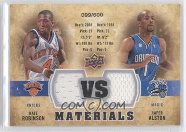 2009-10 Upper Deck - VS Dual Materials #VS-AR - Rafer Alston, Nate Robinson /600