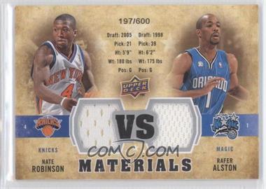 2009-10 Upper Deck - VS Dual Materials #VS-AR - Rafer Alston, Nate Robinson /600