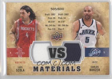 2009-10 Upper Deck - VS Dual Materials #VS-BS - Luis Scola, Carlos Boozer /600