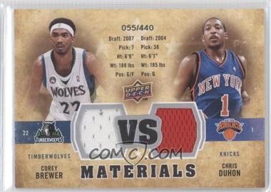 2009-10 Upper Deck - VS Dual Materials #VS-DB - Chris Duhon, Corey Brewer /440