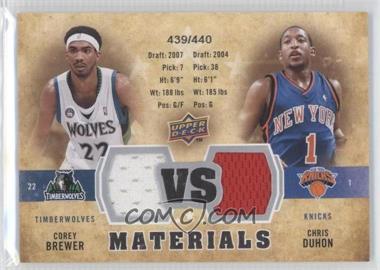 2009-10 Upper Deck - VS Dual Materials #VS-DB - Chris Duhon, Corey Brewer /440