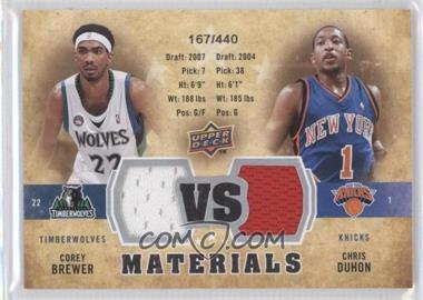 2009-10 Upper Deck - VS Dual Materials #VS-DB - Chris Duhon, Corey Brewer /440