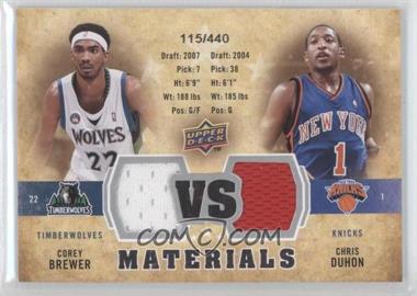 2009-10 Upper Deck - VS Dual Materials #VS-DB - Chris Duhon, Corey Brewer /440