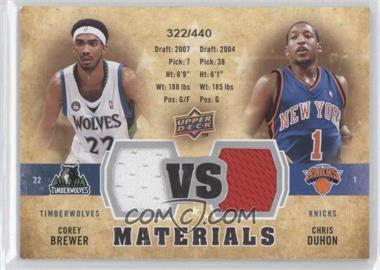 2009-10 Upper Deck - VS Dual Materials #VS-DB - Chris Duhon, Corey Brewer /440