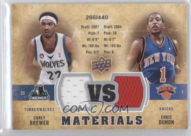 2009-10 Upper Deck - VS Dual Materials #VS-DB - Chris Duhon, Corey Brewer /440