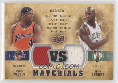 2009-10 Upper Deck - VS Dual Materials #VS-GW - Chris Webber, Kevin Garnett /570