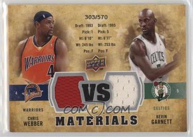 2009-10 Upper Deck - VS Dual Materials #VS-GW - Chris Webber, Kevin Garnett /570