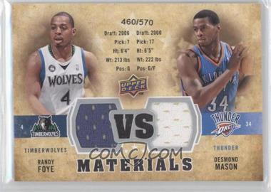 2009-10 Upper Deck - VS Dual Materials #VS-MF - Desmond Mason, Randy Foye /570