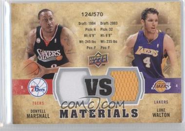 2009-10 Upper Deck - VS Dual Materials #VS-MW - Donyell Marshall, Luke Walton /570