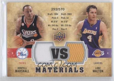 2009-10 Upper Deck - VS Dual Materials #VS-MW - Donyell Marshall, Luke Walton /570