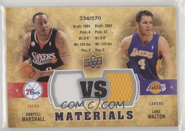 2009-10 Upper Deck - VS Dual Materials #VS-MW - Donyell Marshall, Luke Walton /570