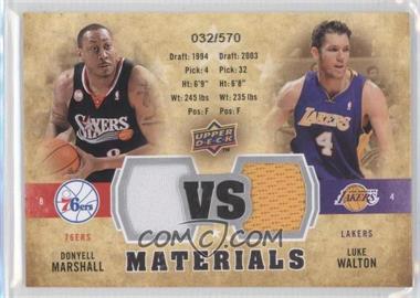 2009-10 Upper Deck - VS Dual Materials #VS-MW - Donyell Marshall, Luke Walton /570