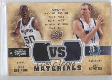 2009-10 Upper Deck - VS Dual Materials #VS-NR - Dirk Nowitzki, David Robinson /570